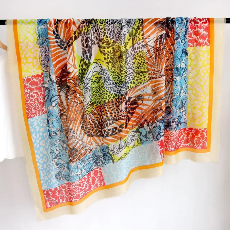 

Classic Tassel Pashmina Scarf Winter Warm Ring Pashminas Scarf Women Luxury Designer Cashmere Scarves Shawl 135cmx135cm Jungle