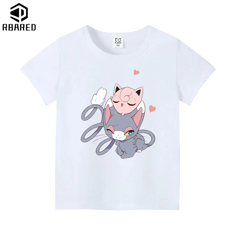 Детская футболка с коротким рукавом из 100% хлопка принтом покемонов