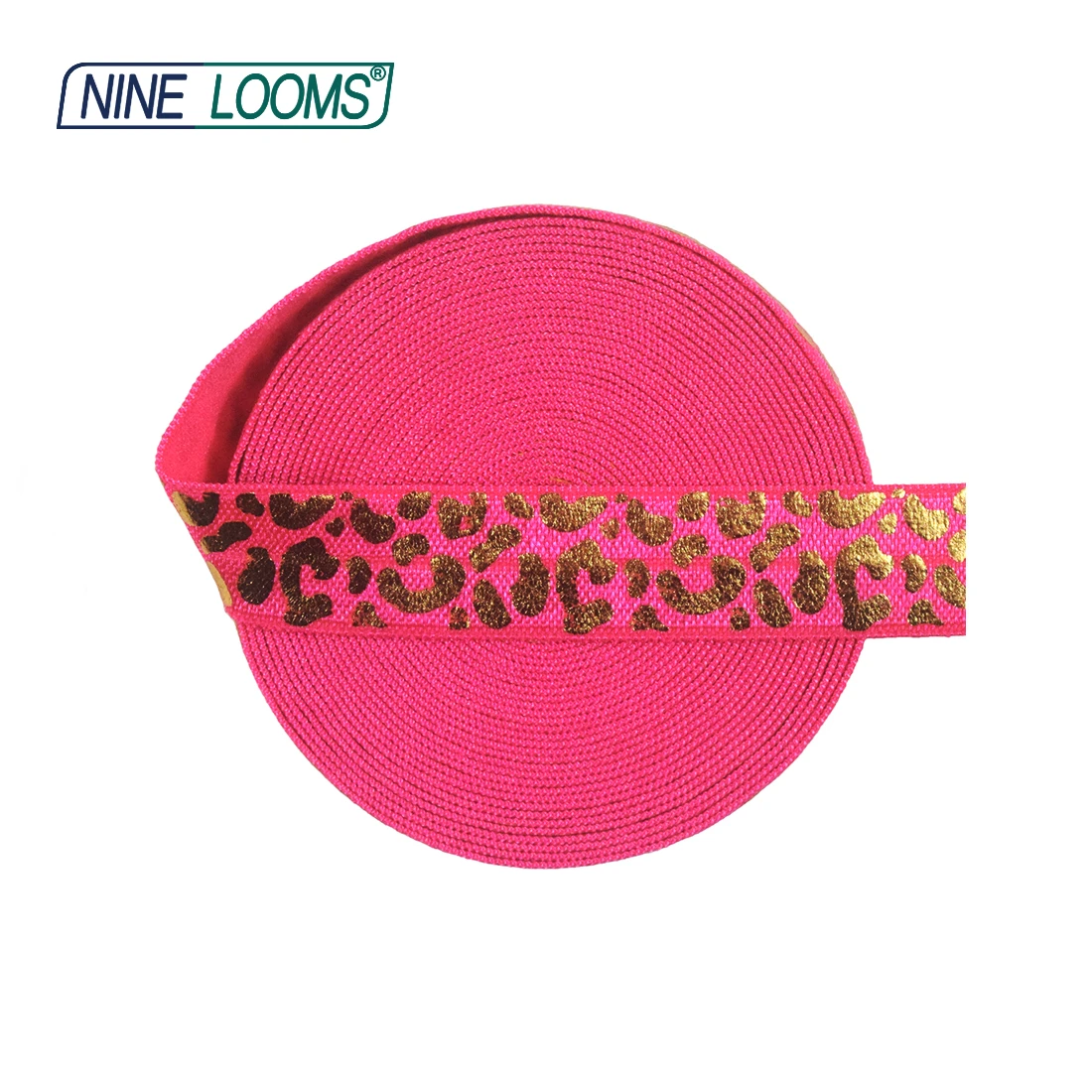 

NINE LOOMS Foil Print Fold Over Elastics FOE 5/8" 15mm Leopard Polka Dot Spandex Bands Hair Tie Headband Sewing Trim 2 5 10 Yard