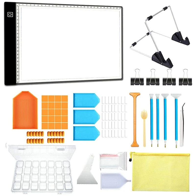 

Diamond Painting A4 LED Light Board Set, DIY Dimmable Brightness Board, Suitable For Full A Of 5D Diamond Paintings