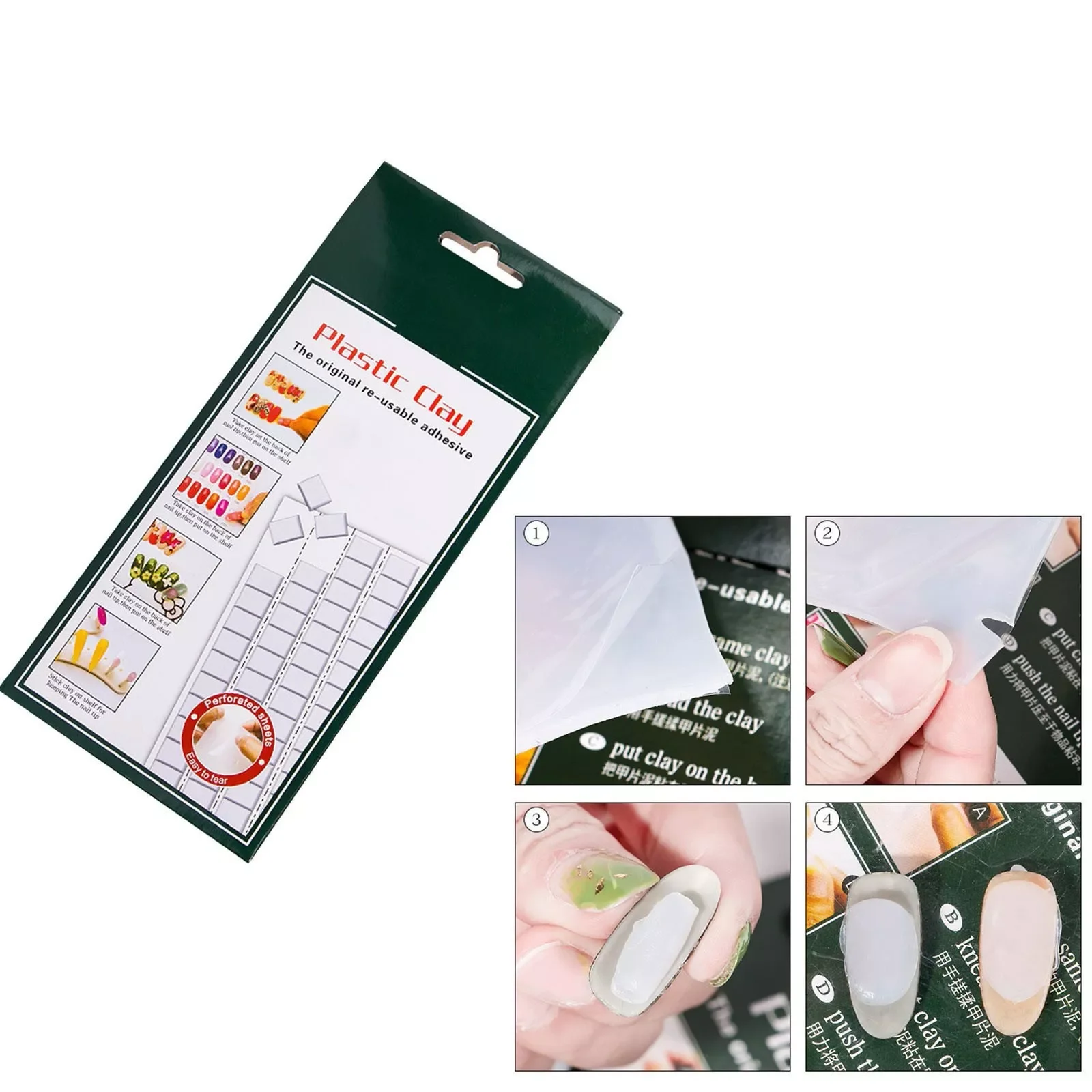

NEW2023 Nail Clay 180 Grids Of Transparent Reuse Multi Functional Plasticine Nail Piece Clay Nail Tool For Nail Glitter Kit with