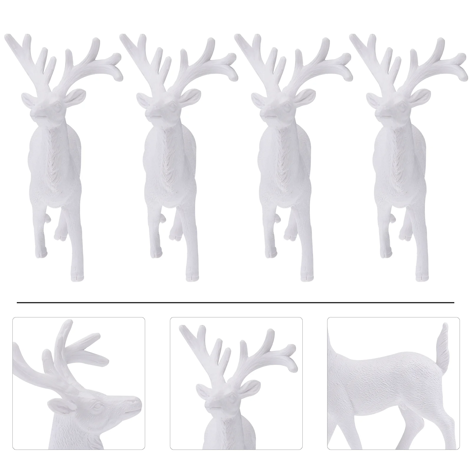 

4 Pcs The Gift Xmas Ornament Desktop Decor Christmas Accessories Mini Deer White Ornaments Child