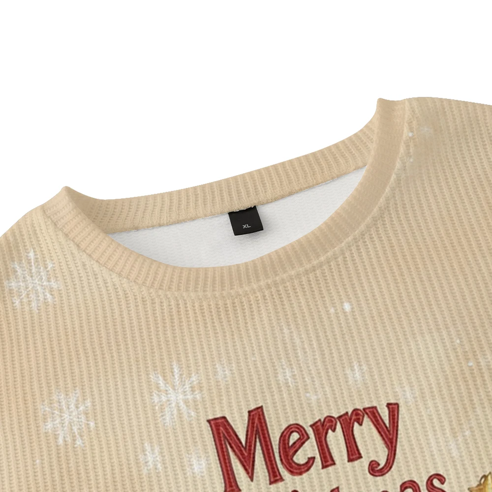 Men's and women's Crew Neck Sweater Soft Casual Sweaters for Men Christmas Cute Dog print Autumn/winter Pullover