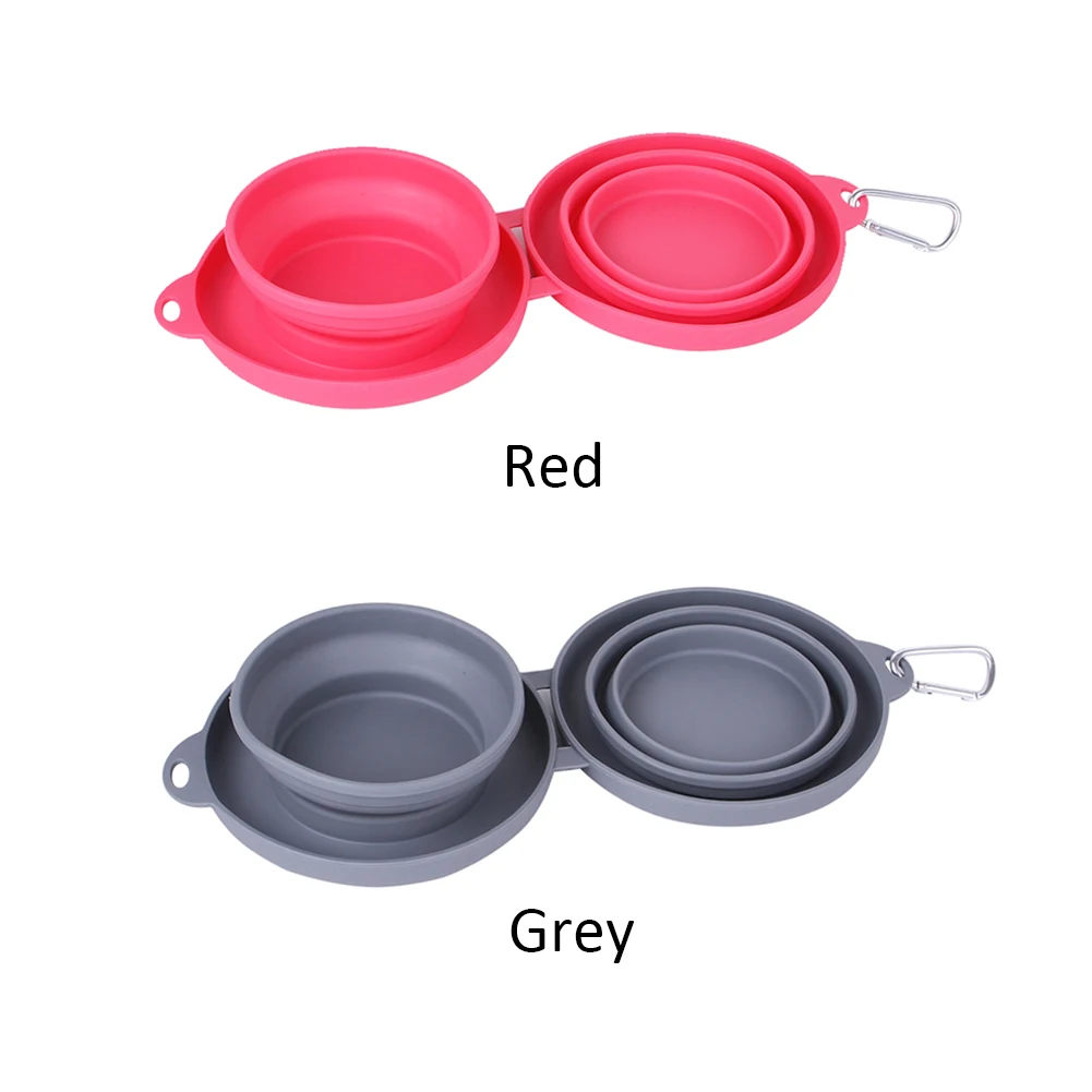 2 в 1 складная миска для собак еда вода многоразовая экономия места маленькая