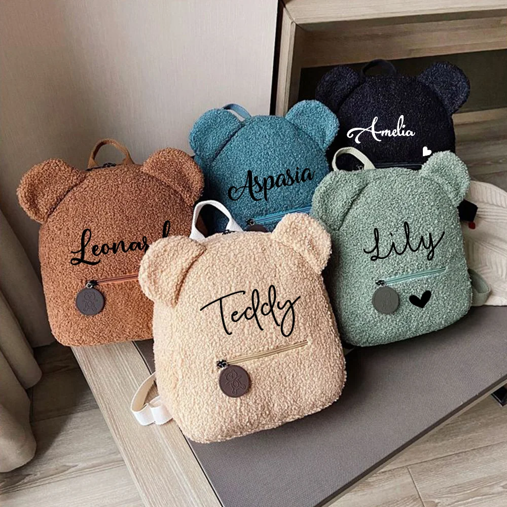 

Personalized Bear Backpack Custom Backpacks for women Mini Kids Travel Shopping Backpack Female Cute Bear Shaped Shoulder Bag