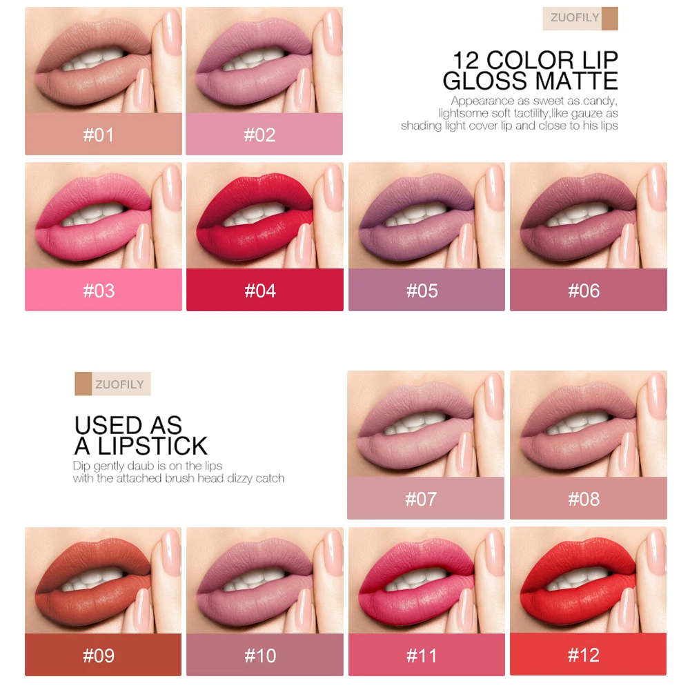 Блестящая полуматовая помада Nude Creamy Semi Matte Lipgloss Waterproof Long Lasting Moist Lip Gloss Plumper Liquid Lipstick Lips Tattoo Makeup rouge a levre on.