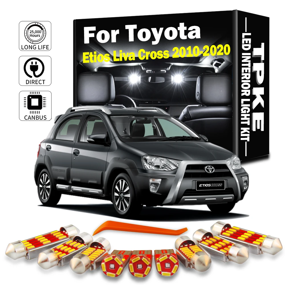 

TPKE 10 шт. Canbus светодиодные лампы для освещения салона автомобиля Kit для Toyota Φ 2016 2017 2018 2019 2020 лампа для чтения номерного знака багажника