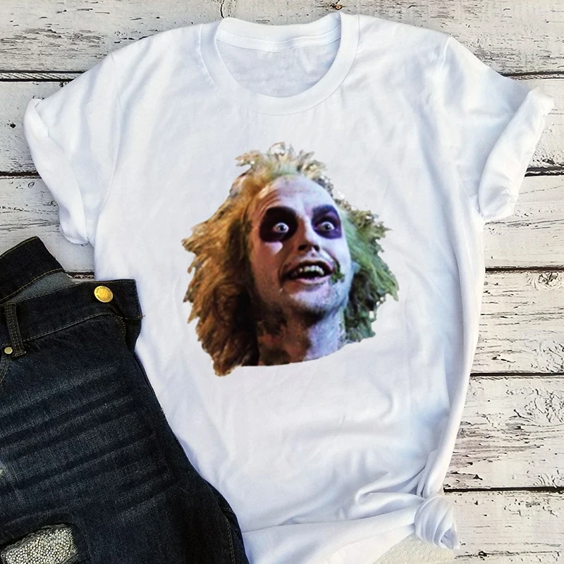 

Beetlejuice Woman Tshirts Beetlejuice Head Women Black Top Horror Movie Punk Clothes Aesthetic Clothing Women Graphic