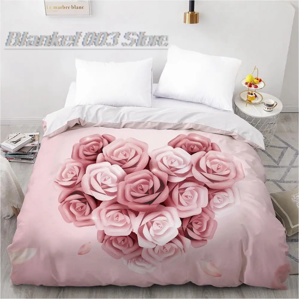 

3D Duvet Cover Custom 140x200 200x200 Comforter/Quilt/Blanket case Full Queen King Bedding For Wedding Floral Microfiber