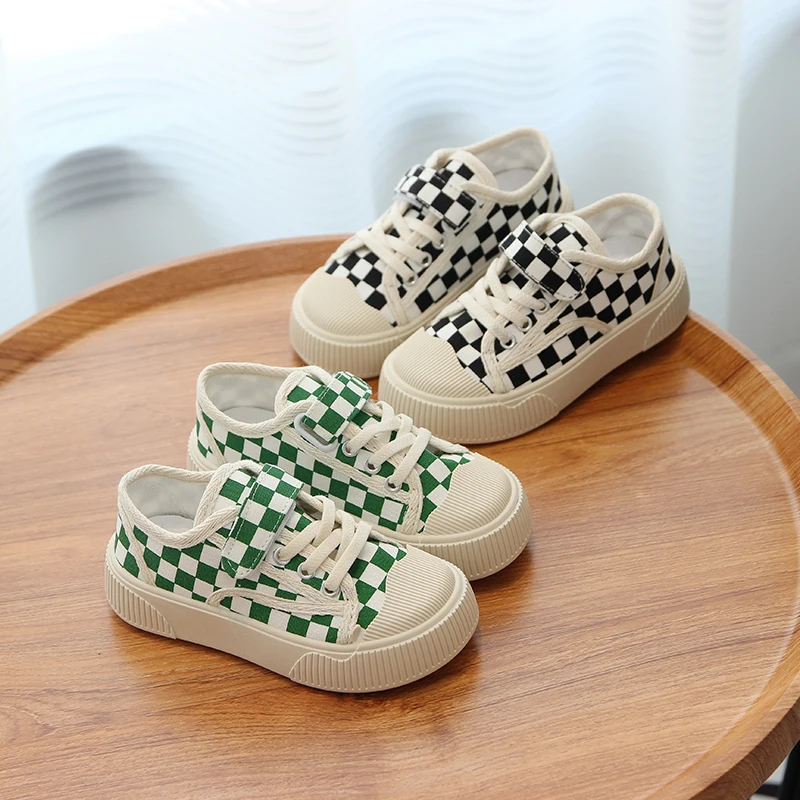 

Children Spring Canvas Shoes Rubber Sole Chunky Leisure Unisex Boys Girls Casual Shoes 26-37 School Daily Kids Vulcanized Shoes