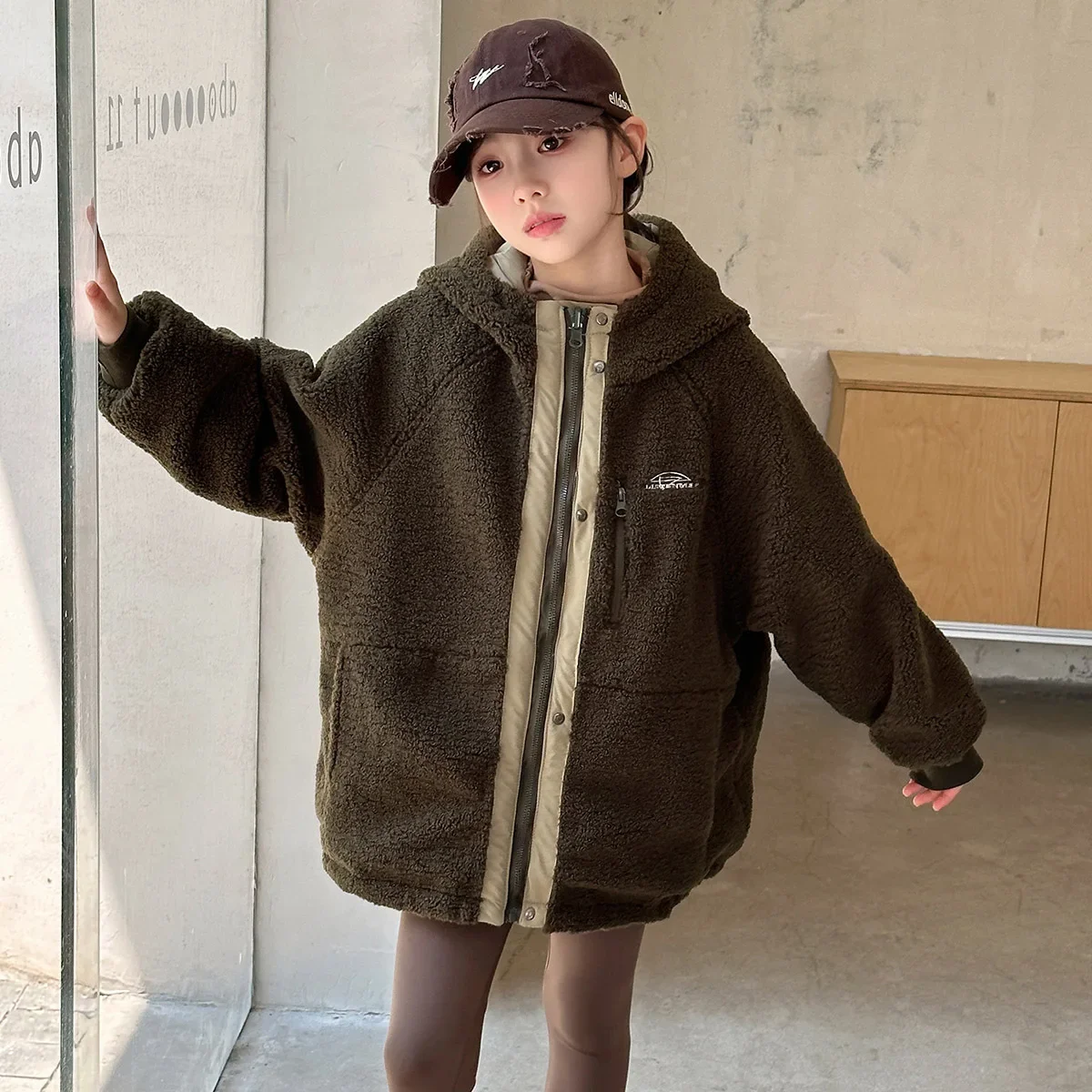 Куртка Двусторонняя корейская детская одежда для мальчиков и девочек