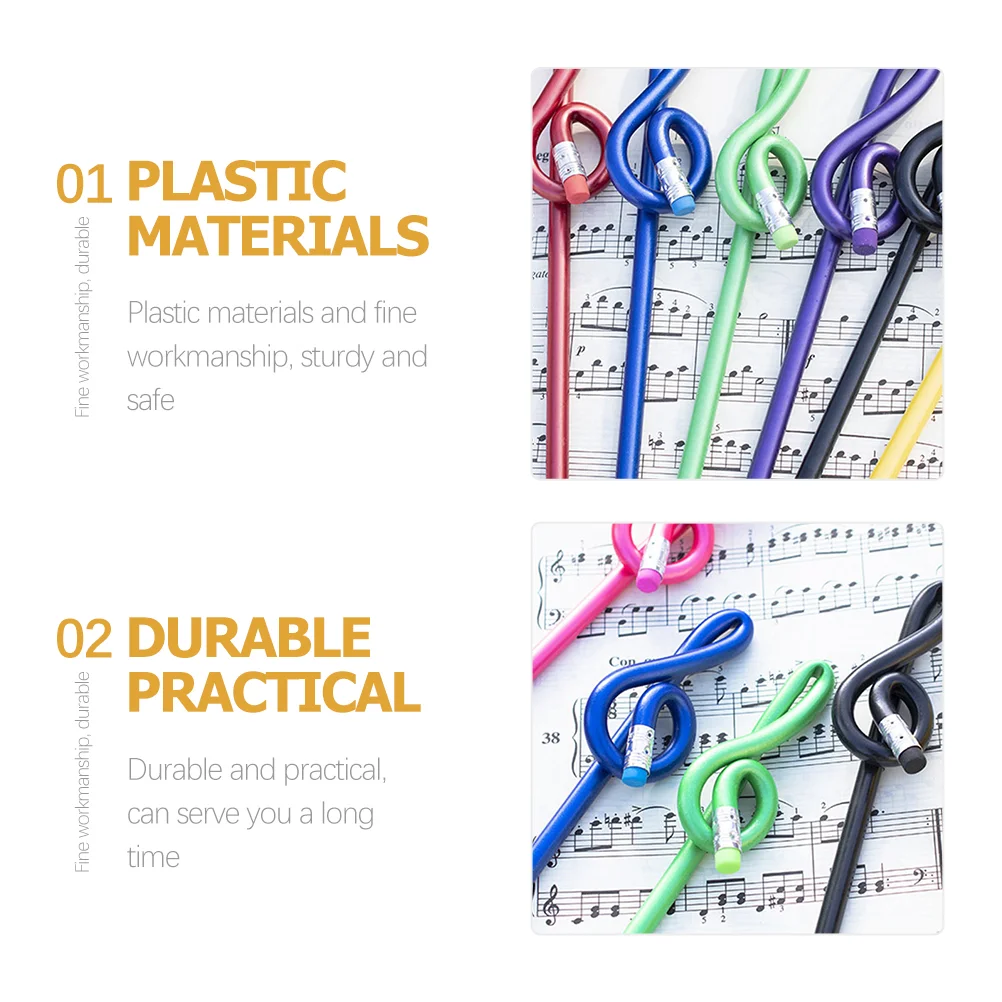 Musical Note Shape Novelty Colored Pencils Practical Writing Kids Graphite Colorful Portable Giant images - 6