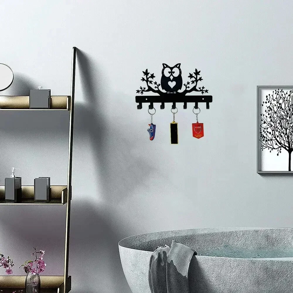 1 шт. Металлическая вешалка для ключей с совой на кленовых деревах — потрясающий