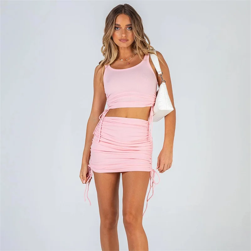 

Майка женская с рюшами, модный кроп-топ без рукавов, однотонная Повседневная Уличная одежда для фитнеса, лето