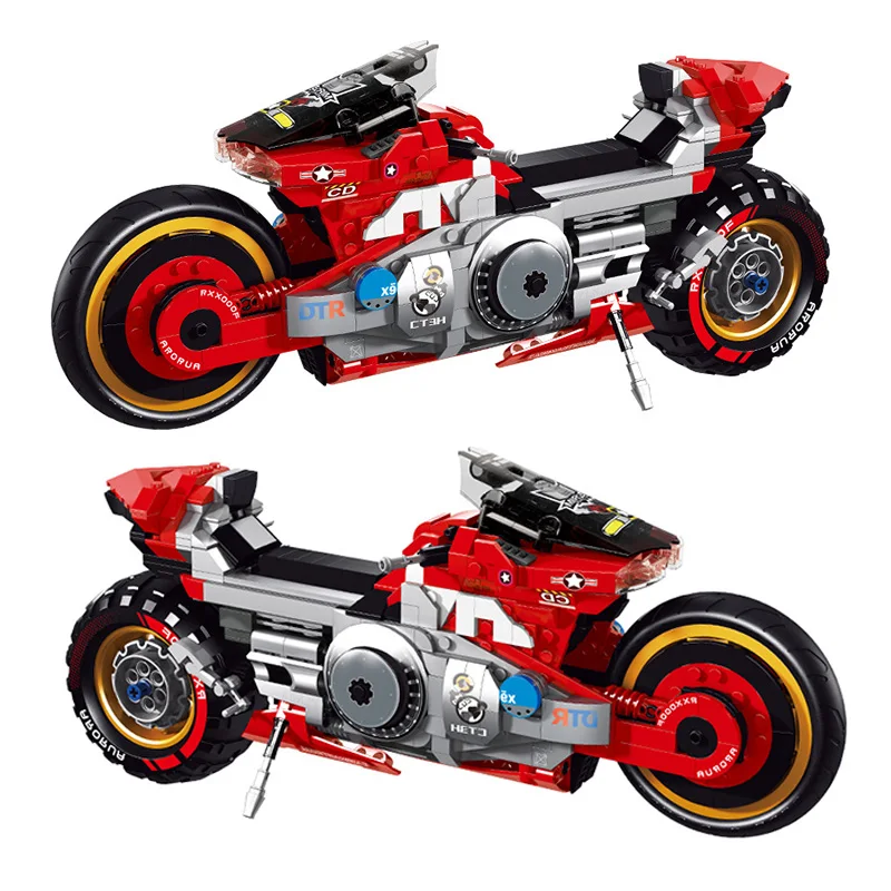 

668+pcs/set 2077 Motorcycle technic Building Blocks Bricks Kids Christmas Gifts