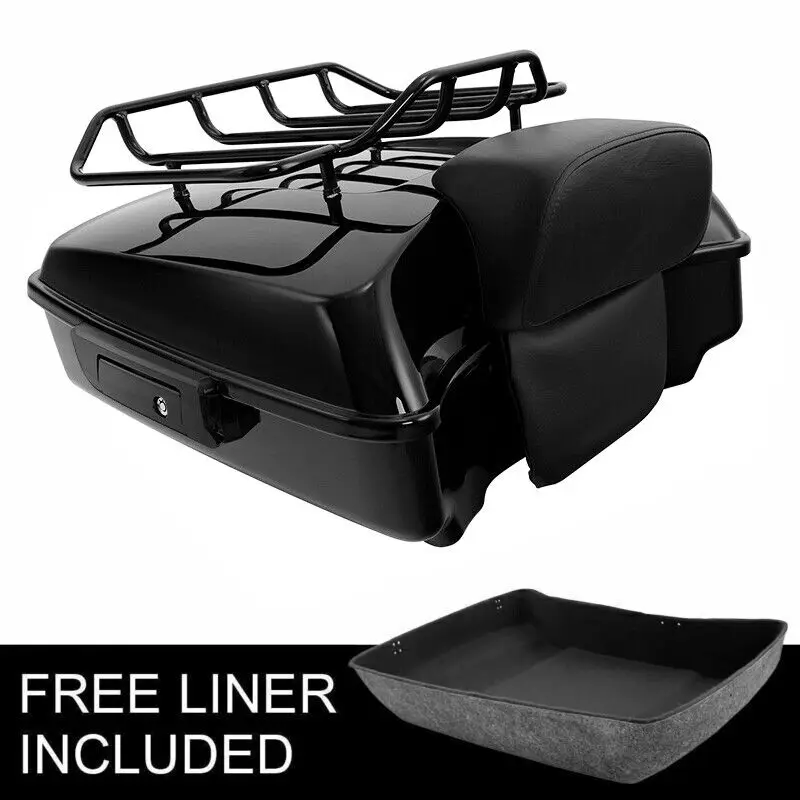 Фото Нарезной багажник для мотоцикла, стойка, спинка для Harley Tour Pak Touring Road King 2014-2023 №1