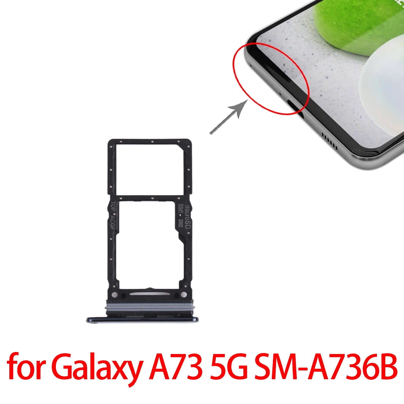 

Original For Galaxy A73 5G SM-A736B SIM Card Tray + SIM Card Tray / Micro SD Card Tray for Samsung Galaxy A73 5G SM-A736B