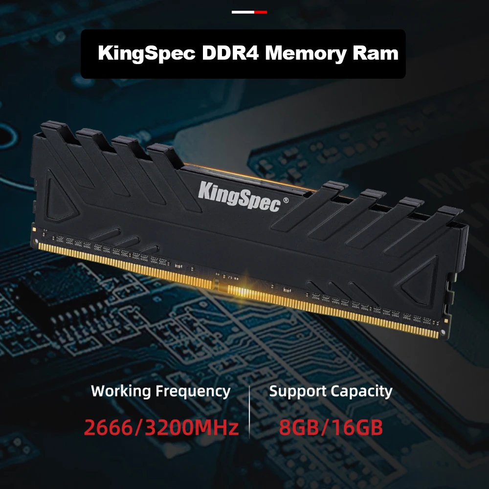 KingSpec DDR4 8 Гб 16 Память Ram 2666 3200 память рабочего радиатора оперативная Ddr4 МГц Dimm с