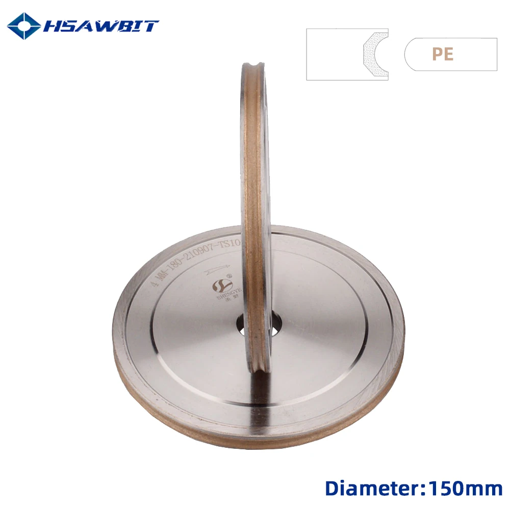 D150x22xPE3/4/5/6/8/10/12/15mm Peripheral Daimond wheel Pencil edging,For Shape Glass Edging Machine.