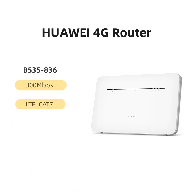 HUAWEI 4G Router Pro B535-836 LTE 300 Mbps Dual-Band Wi-Fi Hotspot Micro SIM Card Slot 4 Gigabit Ethernet Ports Cat 7 CPE Router