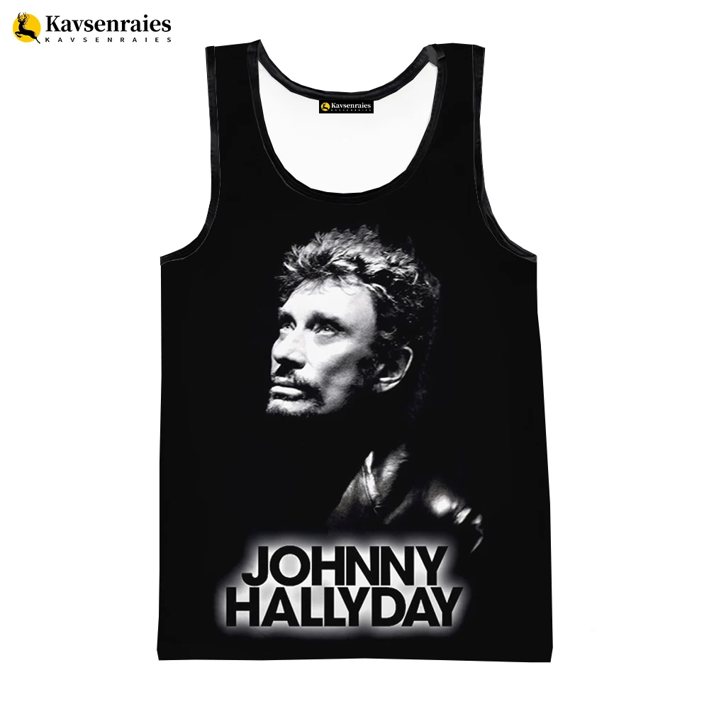 

Johnny Hallyday 3D Vest Men Fashion Casual Overisized Tank Tops Unisex Spring Summer Streetwear Oversized Sleeveless Tops