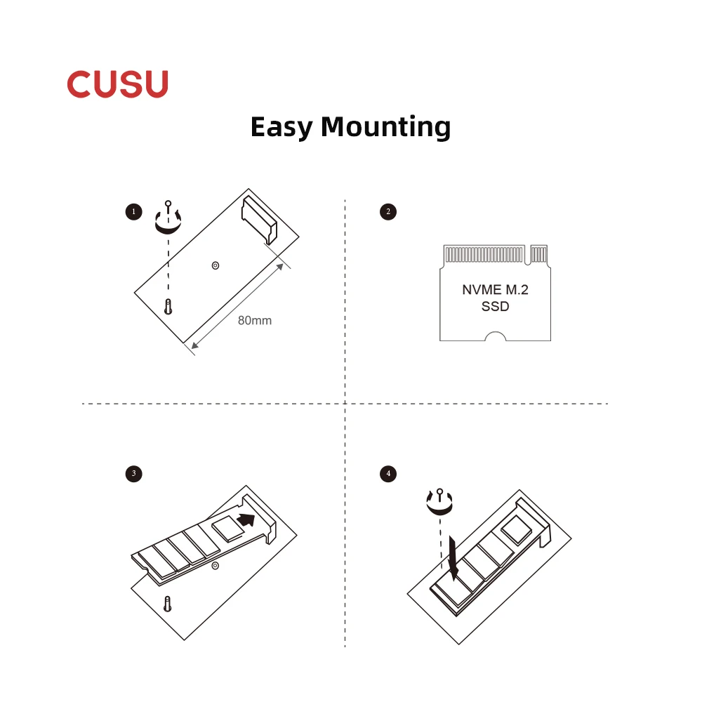 Внутренний твердотельный накопитель CUSU M.2 NVMe SSD 512 ГБ 1 ТБ 2