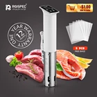 Погружной циркулятор ROSPEC IPX7 для приготовления Су-вид, 1100 Вт, точное приготовление пищи со светодиодным цифровым дисплеем и 5 вакуумными пакетами