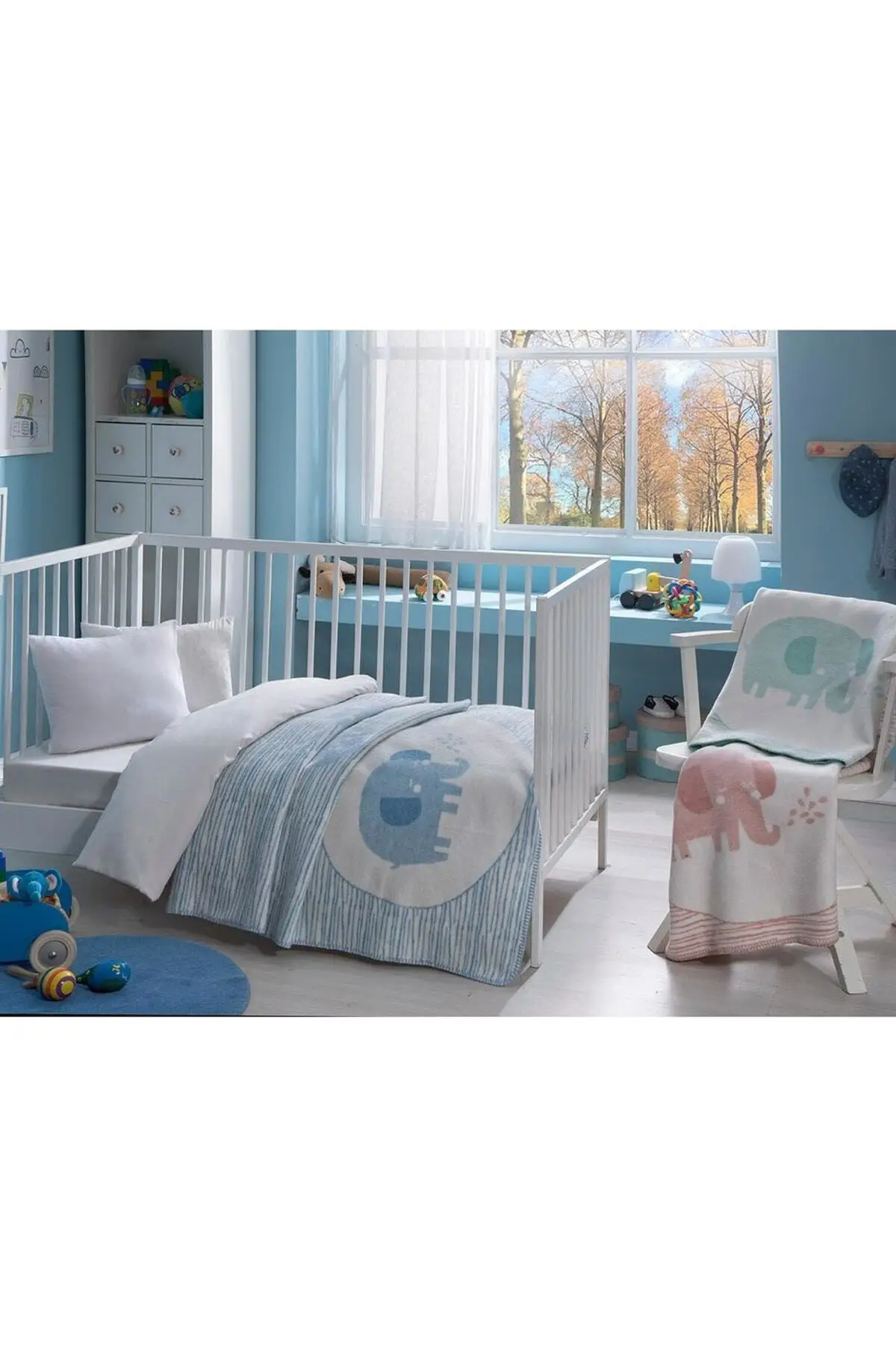 Tac Happy Baby Battanıye Mavı Polyester Blue Baby & Kids Blanket Home Textile Textile & Furniture