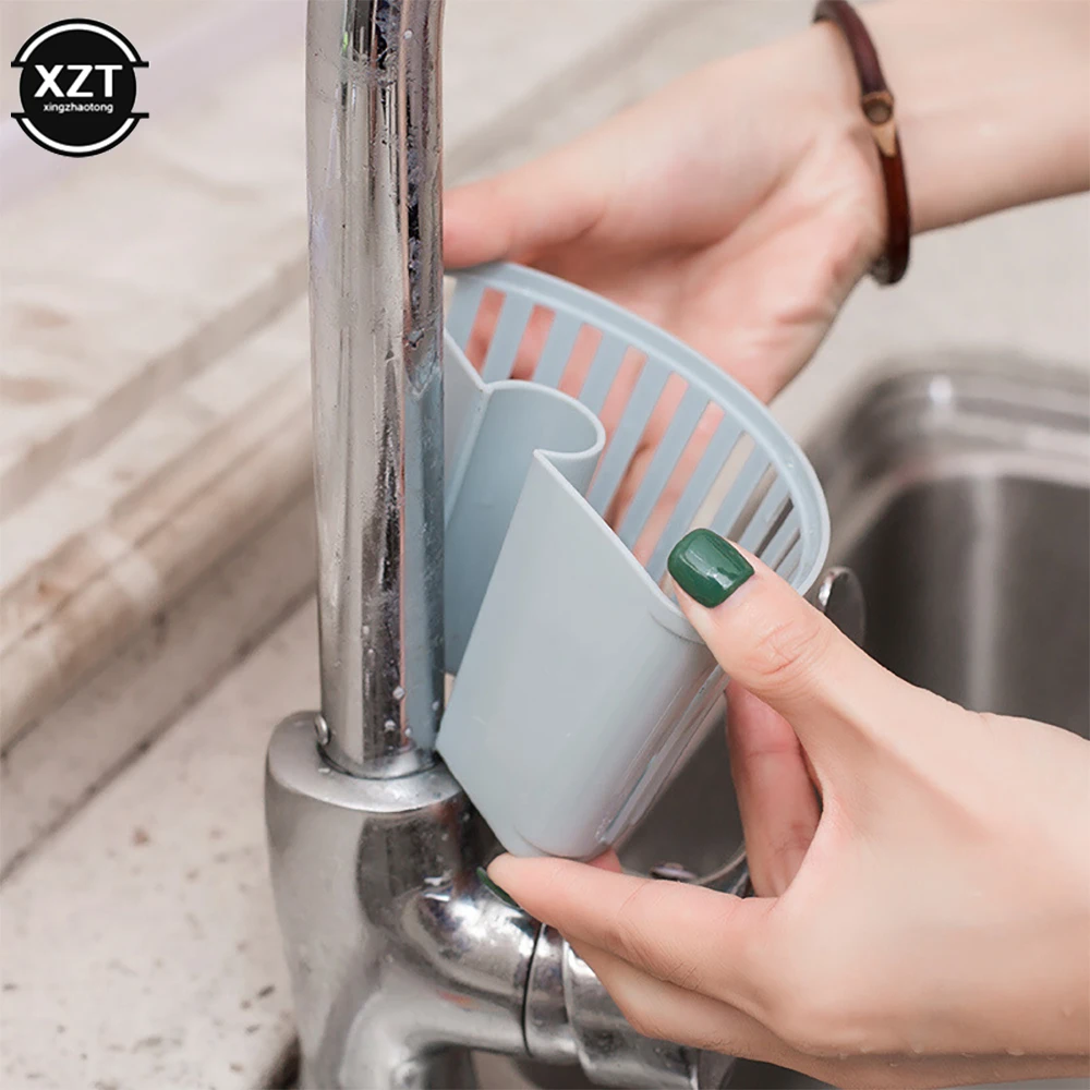

1Pcs Faucet Drain Rack Sink Plastic Hanging Basket Spout Holder Sponge Storage Rack Shelf Kitchen Supplies