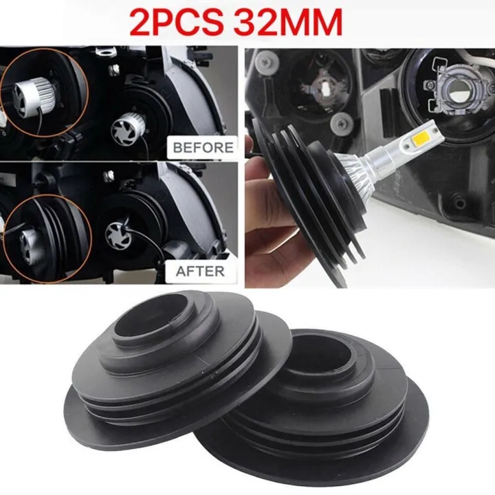 

2Pcs Dust Cover 32mm Headlamp Rubber Seal Cap Waterproof For Car LED Headlight Car Lighting Accessories