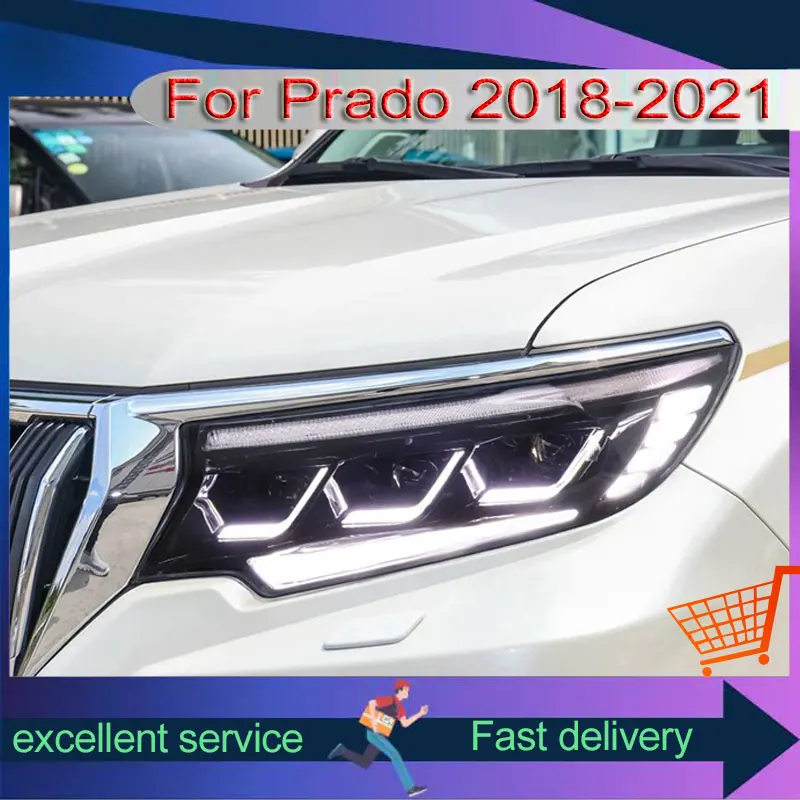 Автомобиль для Toyota 2018-2021 Prado LC150 обновленная фара DRL передняя лампа светодиодный