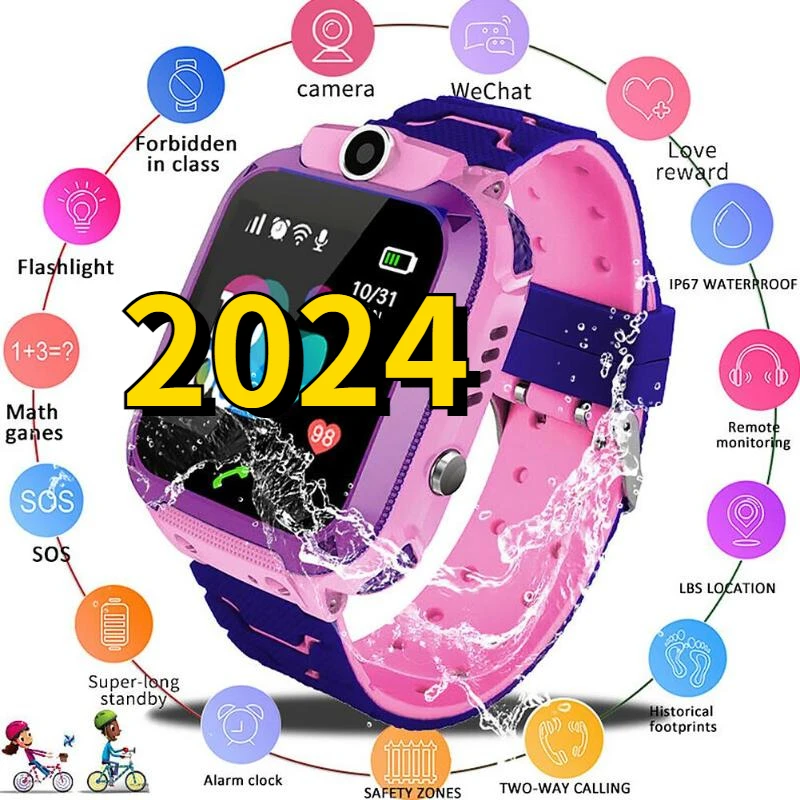 

2023 Smartwatch Gift For Boys Girls Q12 Children's Smart Watch SOS Sim Card Call Phone Watches Waterproof IP67 Kids Camera Clock