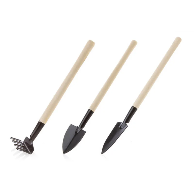 

Портативный садовый инструмент для выращивания, лопатка, грабли, лопатка, садовый инструмент для поднятия почвы, цветов, деревянная ручка, 1 комплект