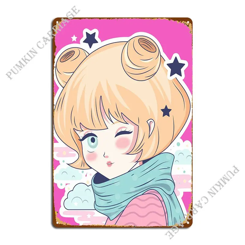 

Металлические знаки в стиле аниме для девушек, планшетов, планшетов, создавайте дизайнерские настенные фотоплакаты