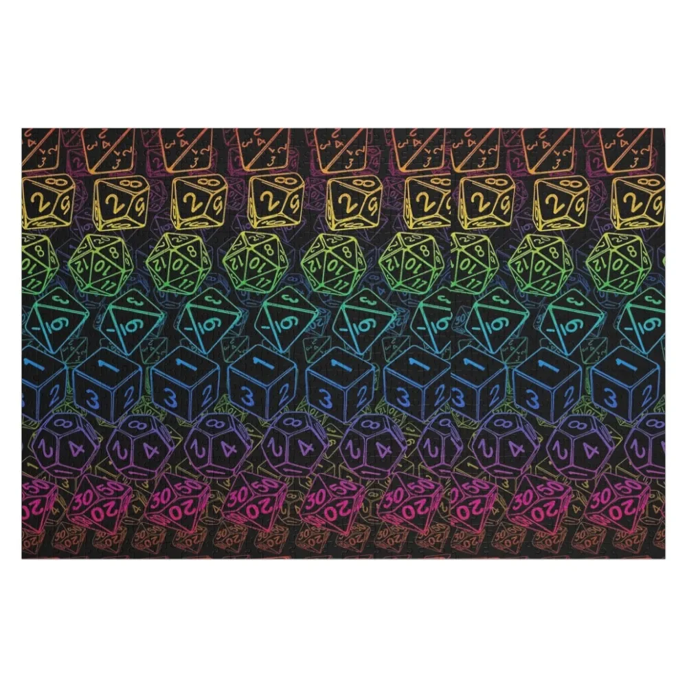 Пазл с рисунком кубиков D20 Радуга Персонализированные деревянные композиции для