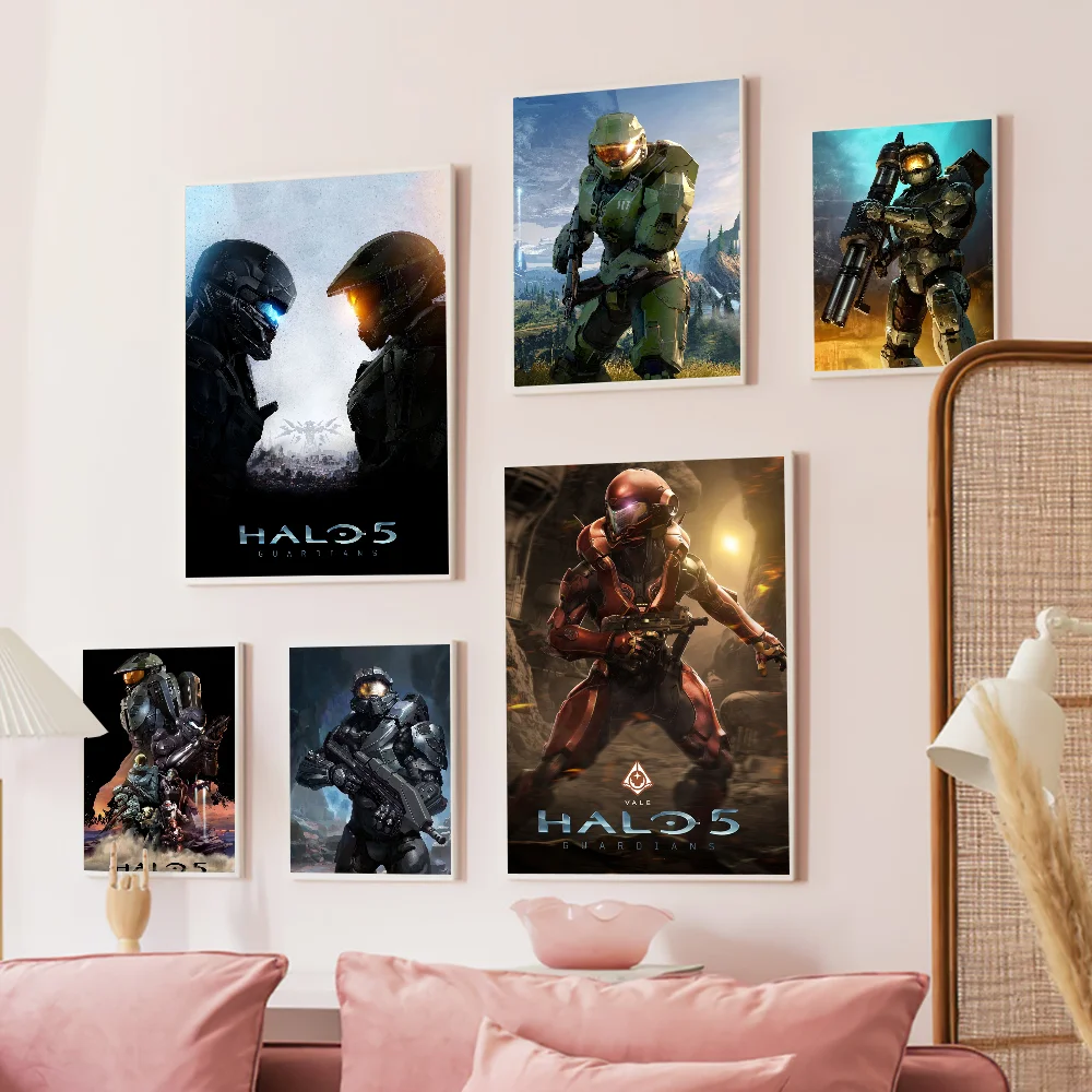 Game H-halo Hot Whitepaper Poster Retro Kraft Paper Sticker DIY Room Bar Cafe Vintage Decorative Painting