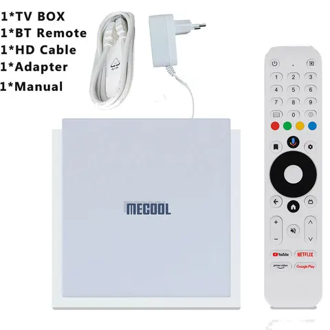 MECOOL 4K Android 11 сертифицированная ТВ-приставка KM2 PLUS DELUXE Google TV Dolby Vision атмосферс 4 Гб DDR4 32 Гб 1000 Мбит LAN Wi-Fi 6 потоковый ТВ-приставка