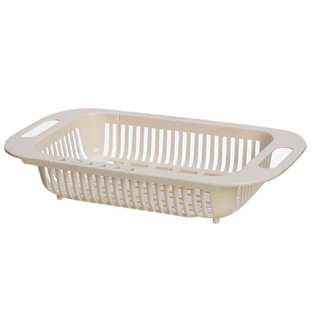 

Kitchen Retractable Sink Drain Basket Plastic Dish Rack Sink Filter Basket Fruit Vegetable Basket
