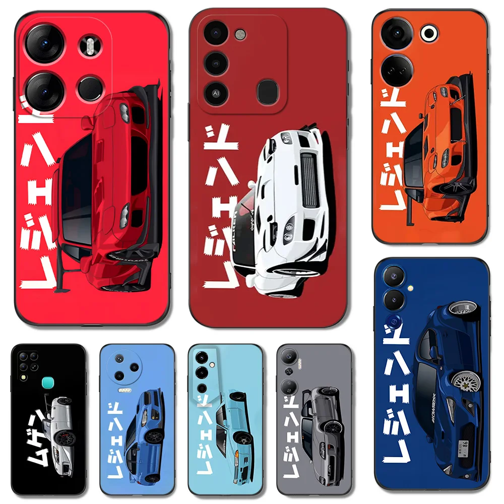 Черный чехол ТПУ для INFINIX HOT10 11(G37) 20I 20 NOTE12VIP 12 4G(2023)12PRO 4G 5G 12I JDM спортивный автомобиль