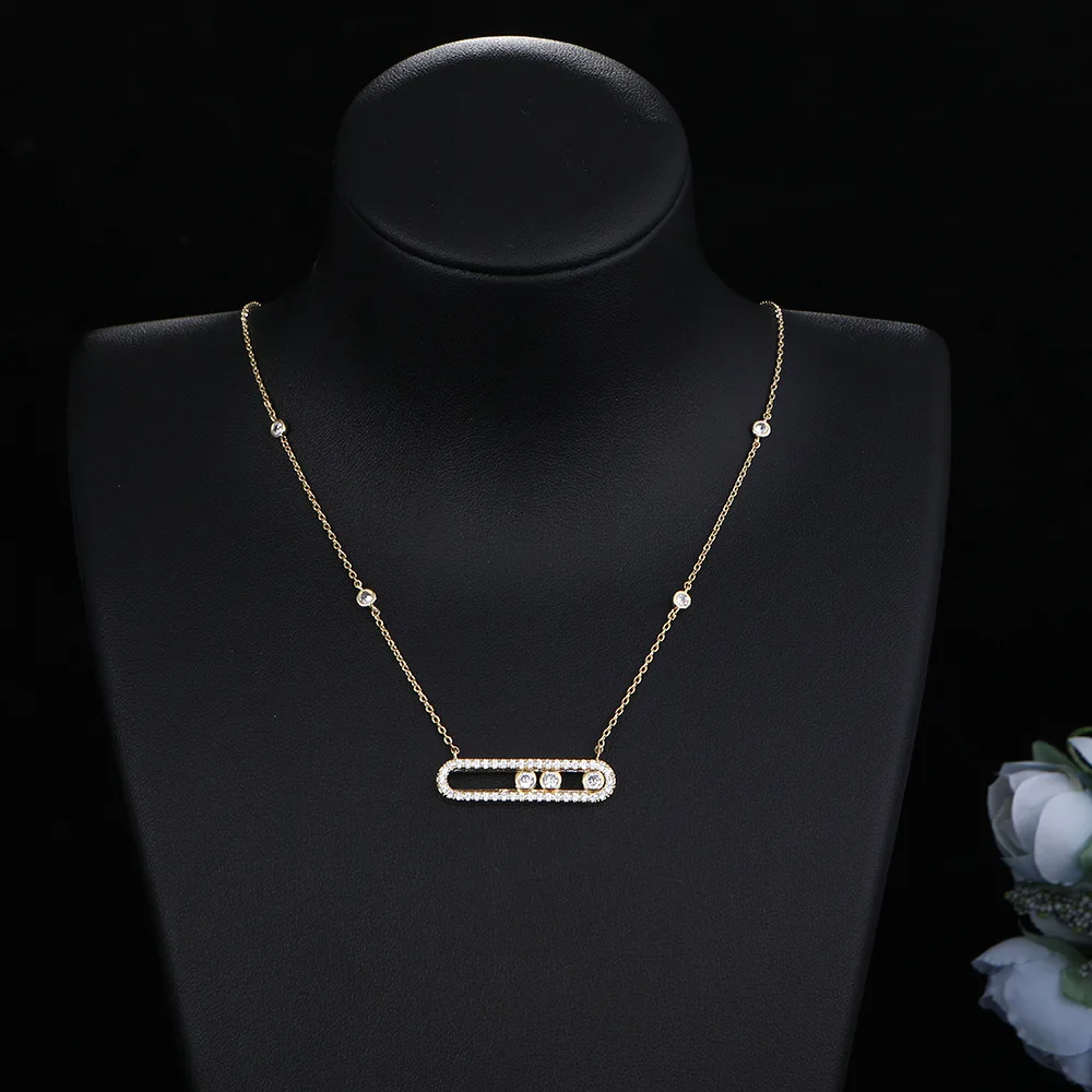 

Korean Fashion Glamour Ladies Necklace Koop Luxury 18k Gold Shiny Girl Lady Pendant Necklace Sexy Jewelry Party Accessories