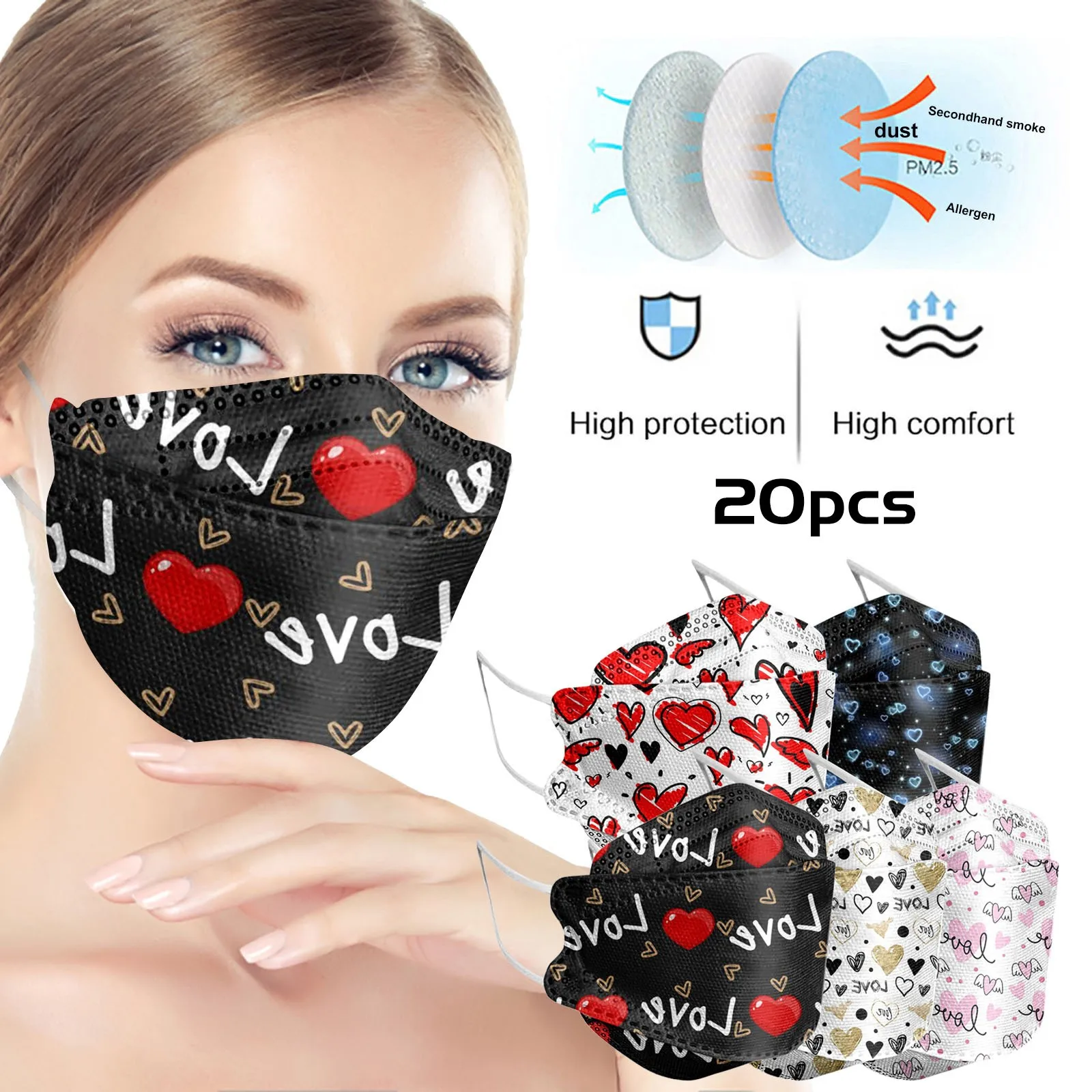 Маски одноразовые в форме рыбок для взрослых дышащие Хэллоуина маски косплея