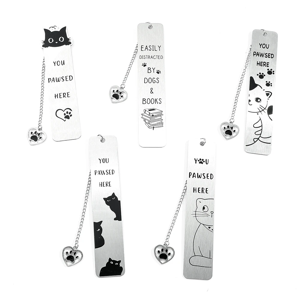 Закладки с милым котом металлические черные закладки марки для чтения коллекции