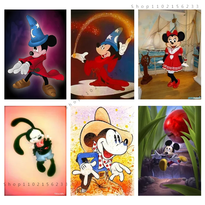 

Diy Diamond Embroidery Round Diamond Mosaic Cartoon Magic Mickey Mouse Diamond Painting Cross Stitch Handmade Home Decor