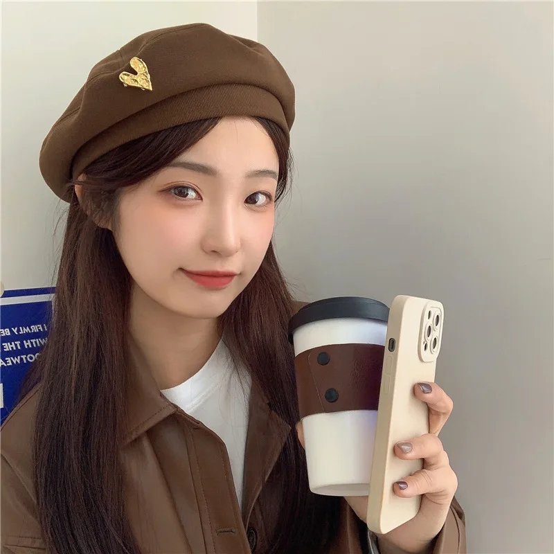 Хлопковые женские береты зимние шапки винтажная французская клетчатая кепка в