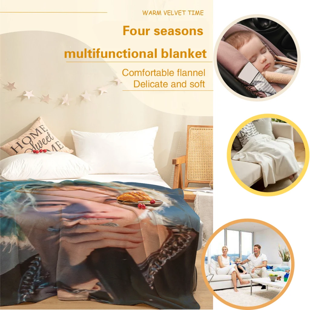 Popular-Bands-Like-Stray-K-Детское фланелевое многофункциональное теплое одеяло с крышкой