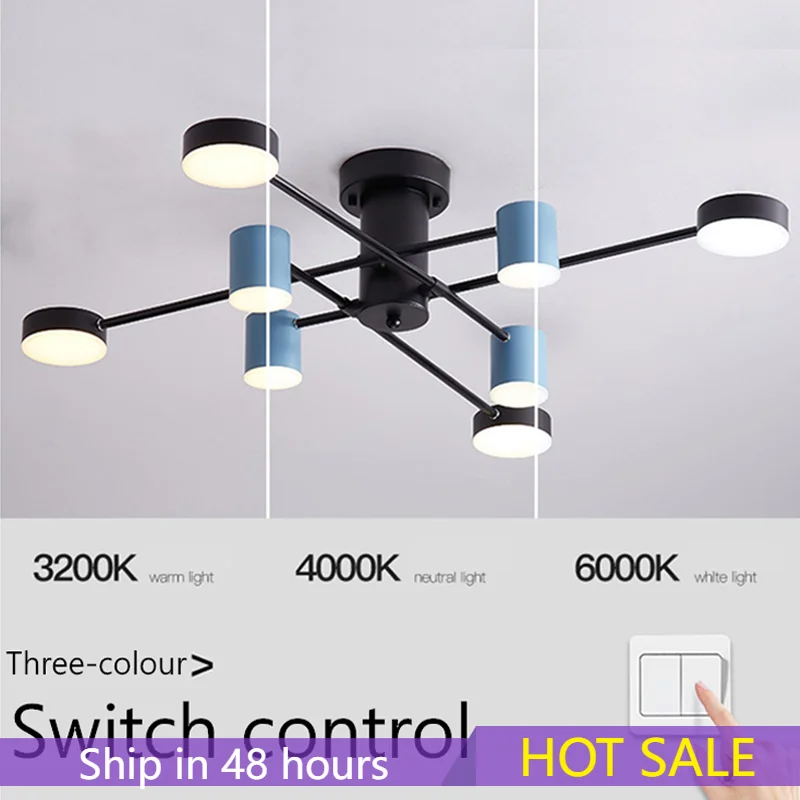 

Современная светодиодная потолочная люстра, лампа для гостиной, декоративные светильники для спальни, освещение в скандинавском стиле