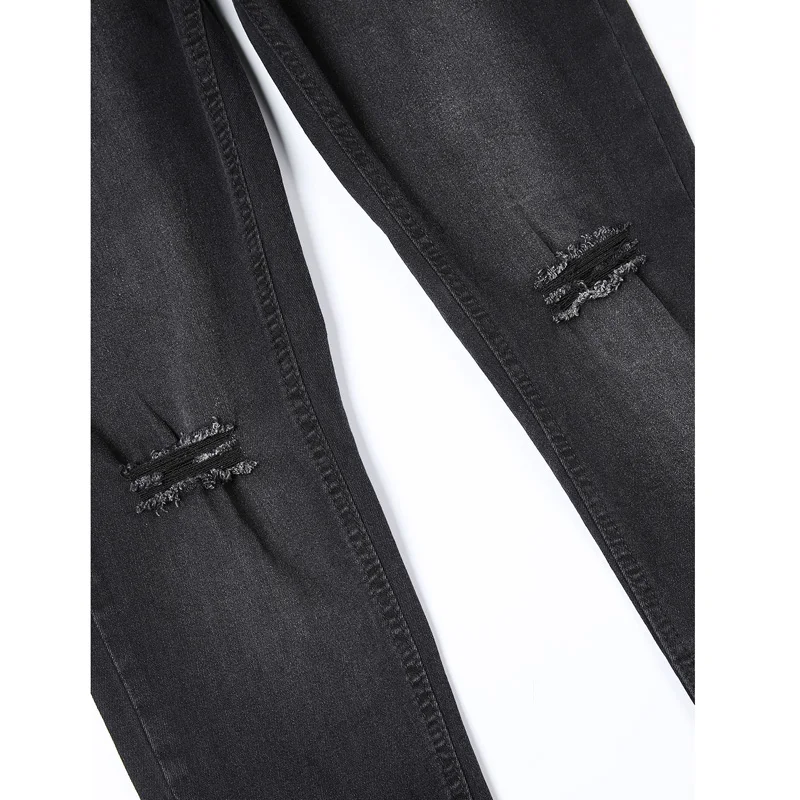 New Men's Jeans Slim Fit Stretch Jeans Men's European and American Denim Casual Sports Pencil Pants Fashion Ripped Pants джинсы