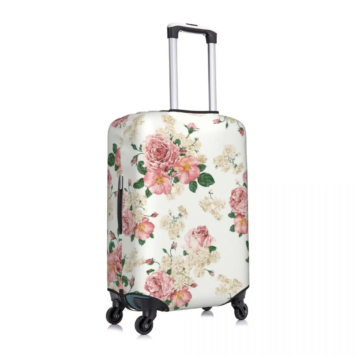 

Pink Flower Luggage Cover Spandex Suitcase Protector Fits 19-21 Inch