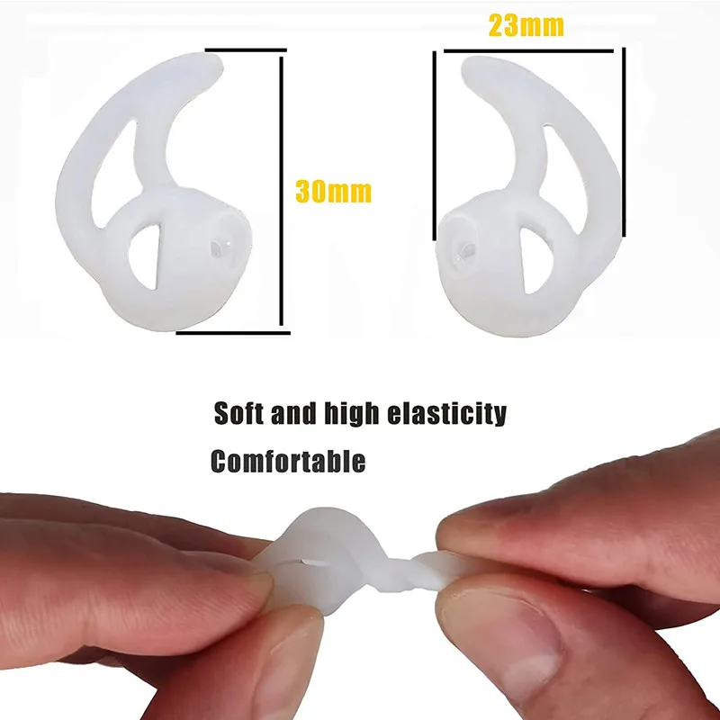 Silicone Fin Ear Mold Two Way Radio Replacement Earmold Earbud Tips for Surveillance Earpiece Coil Tube Headset（2pair L Large)）