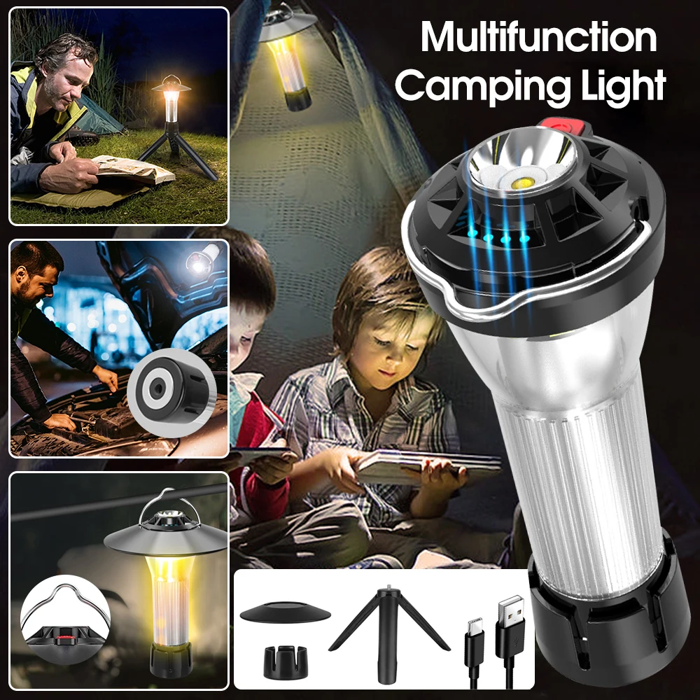 

Многофункциональные фонари для кемпинга на 2200 мА · ч с крючком с магнитным основанием и подставкой, 4 режима освещения, светодиодный фонарик...